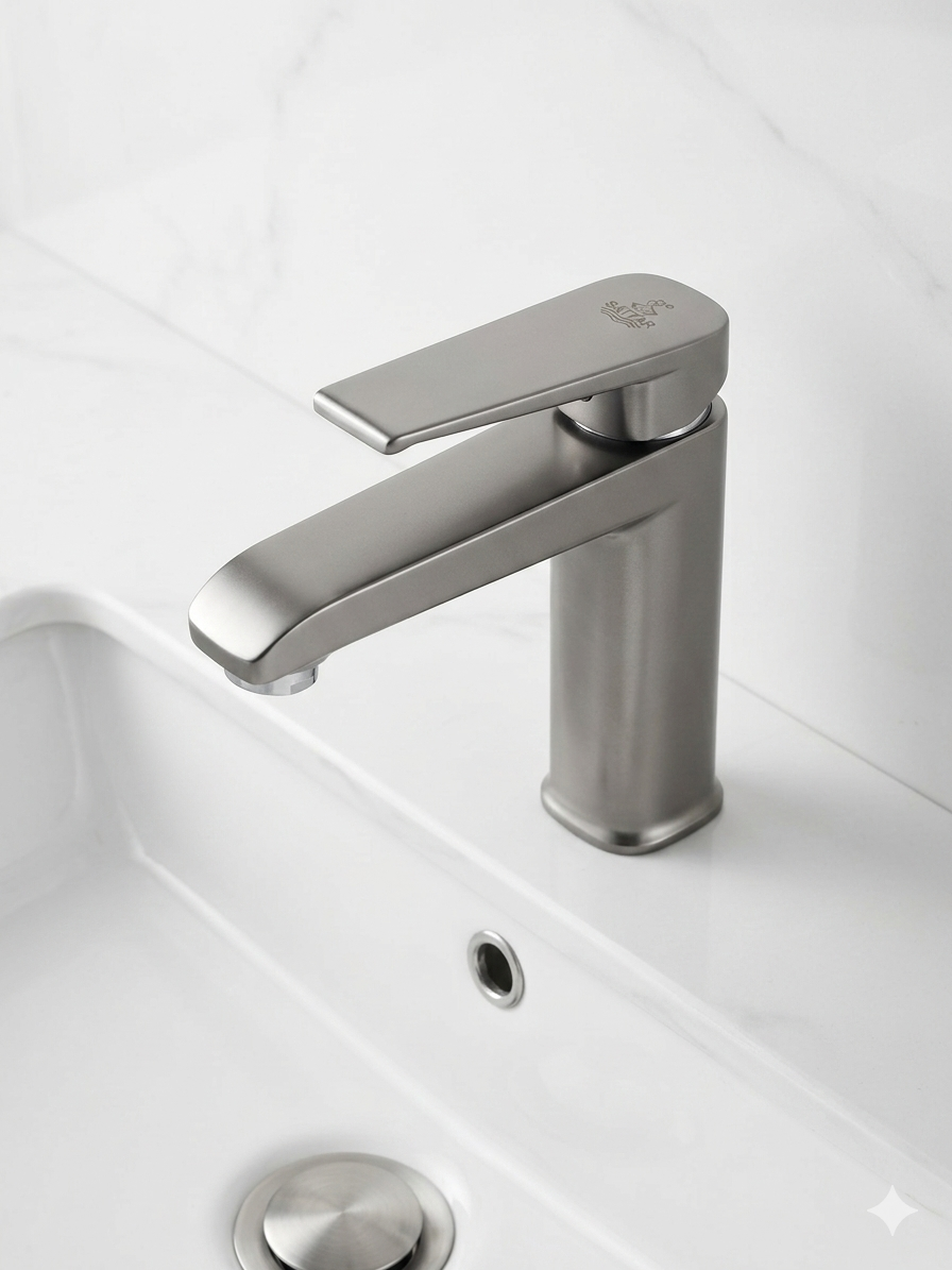 Single Lever Basin Pillar Cock ABS Black Sattar