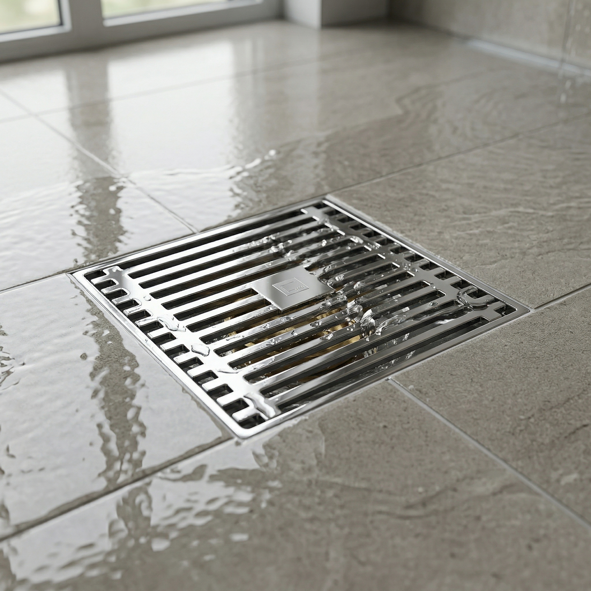 5" X 5" Floor Strainer Chrome