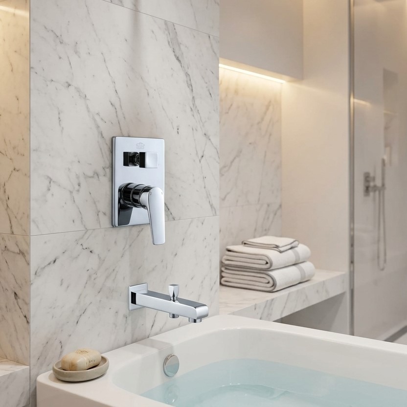 Shower Mixer (Square) 1/2"