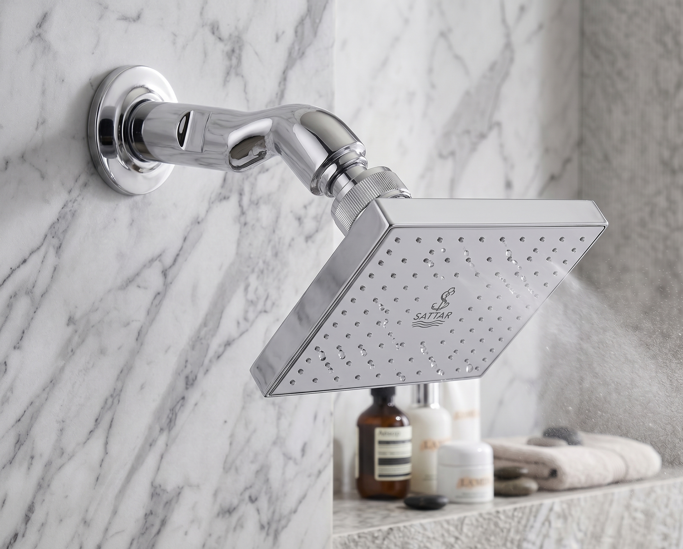 4 Inch Square Moving Shower Sattar