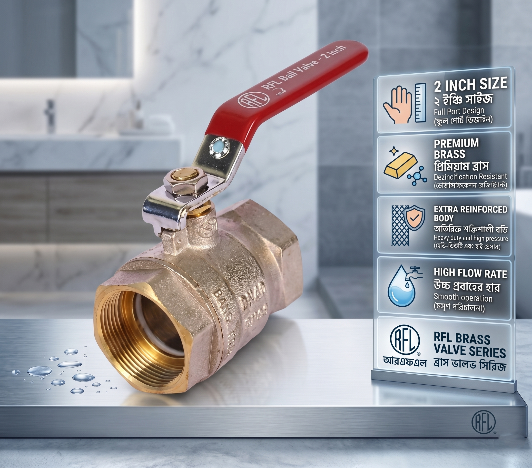 2 Inch Ball Valve Brass RFL
